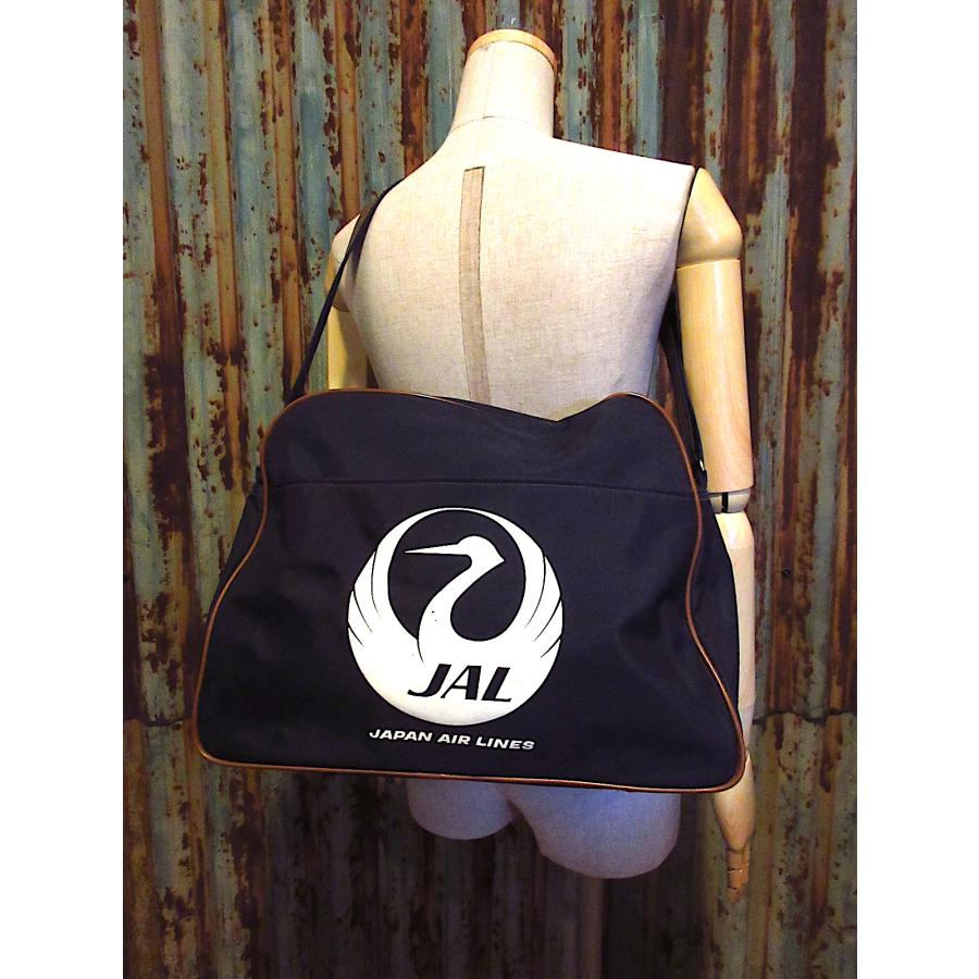 ビンテージ70's○JAPAN AIR LINESナイロンショルダーバッグ紺