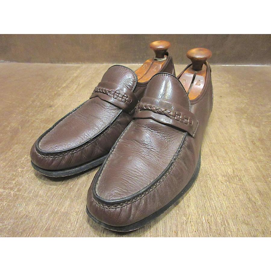 ビンテージ○Uチップローファー茶size 9 D○251113z2-m-lf-26cm革靴