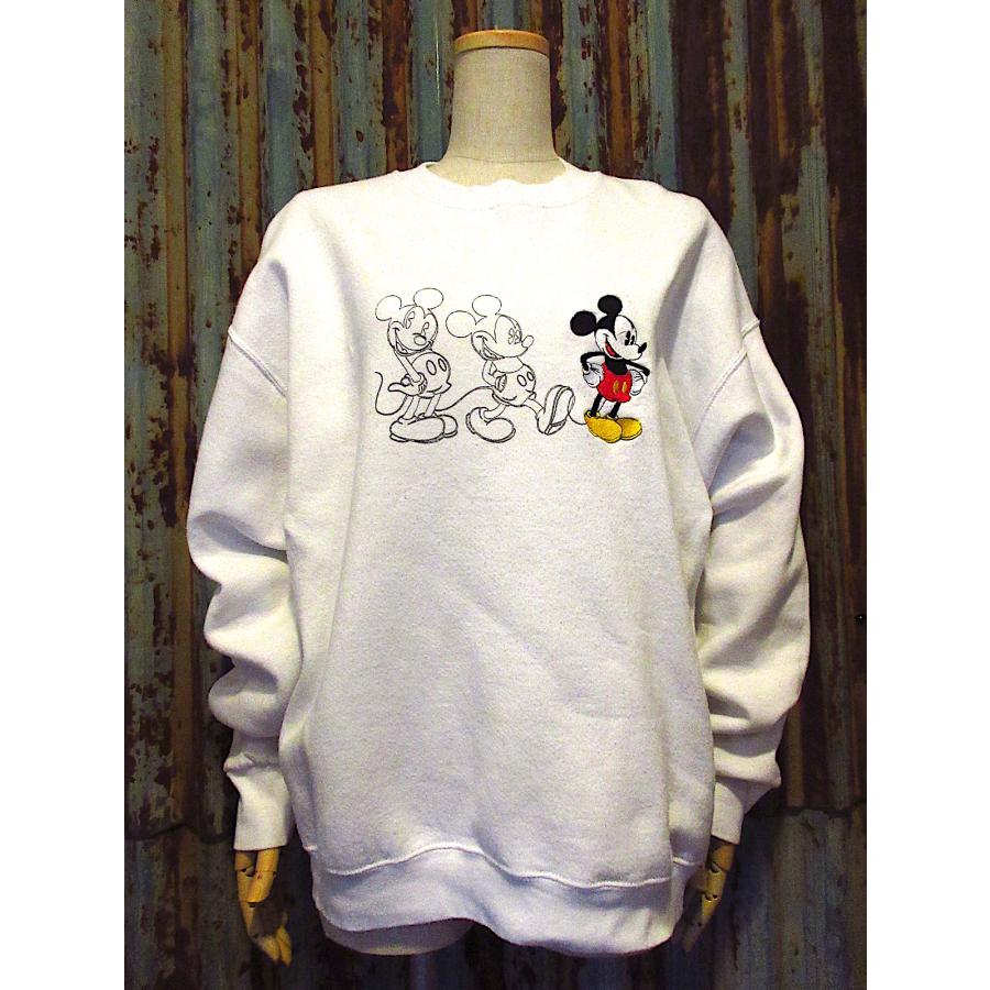ビンテージ90's2000's○ミッキーマウスプリントスウェット白size M