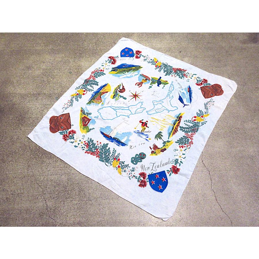 ビンテージ40's50's○地図プリントレーヨンスカーフ○251122m1-scf