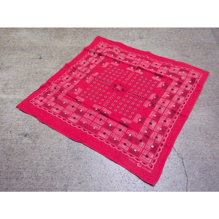 ビンテージ40's○FAST COLOR下鼻象マークコットンバンダナ赤○251125m6