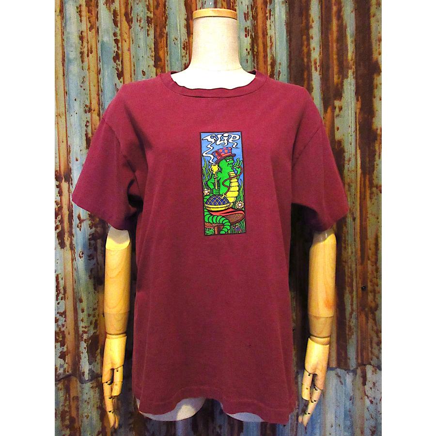 ビンテージ90's○FLIP Skateboardsプリント入りTシャツバーガンディ
