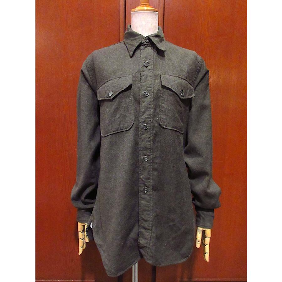 ビンテージ50's○USMCウールシャツsize 14 1/2 34○251130n2-m-lssh