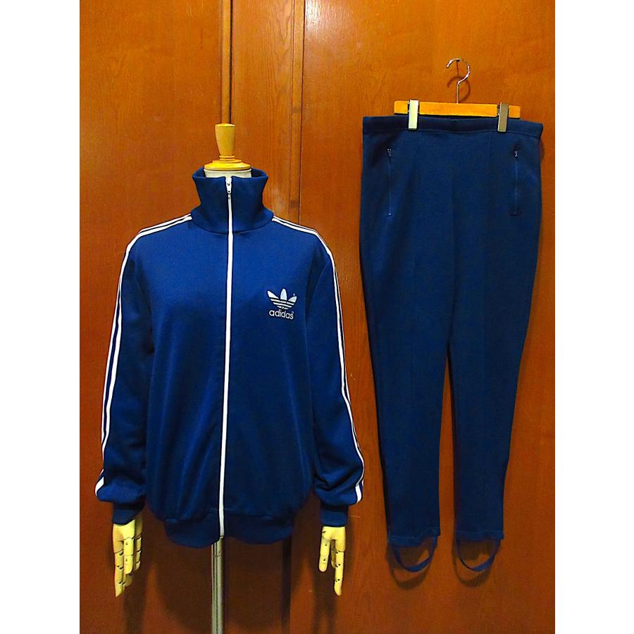 ビンテージ80's○adidasトラックジャケット＆パンツツーピース紺×白