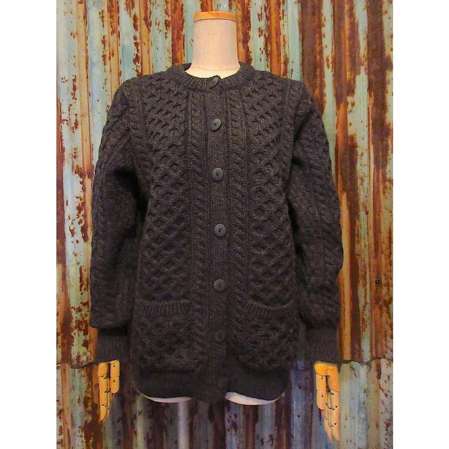 DEADSTOCK○aran craftsウールフィッシャーマンカーディガンsize S