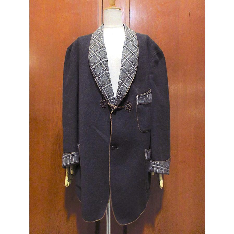 ビンテージ1910's20's○ショールカラーウールスモーキングジャケット