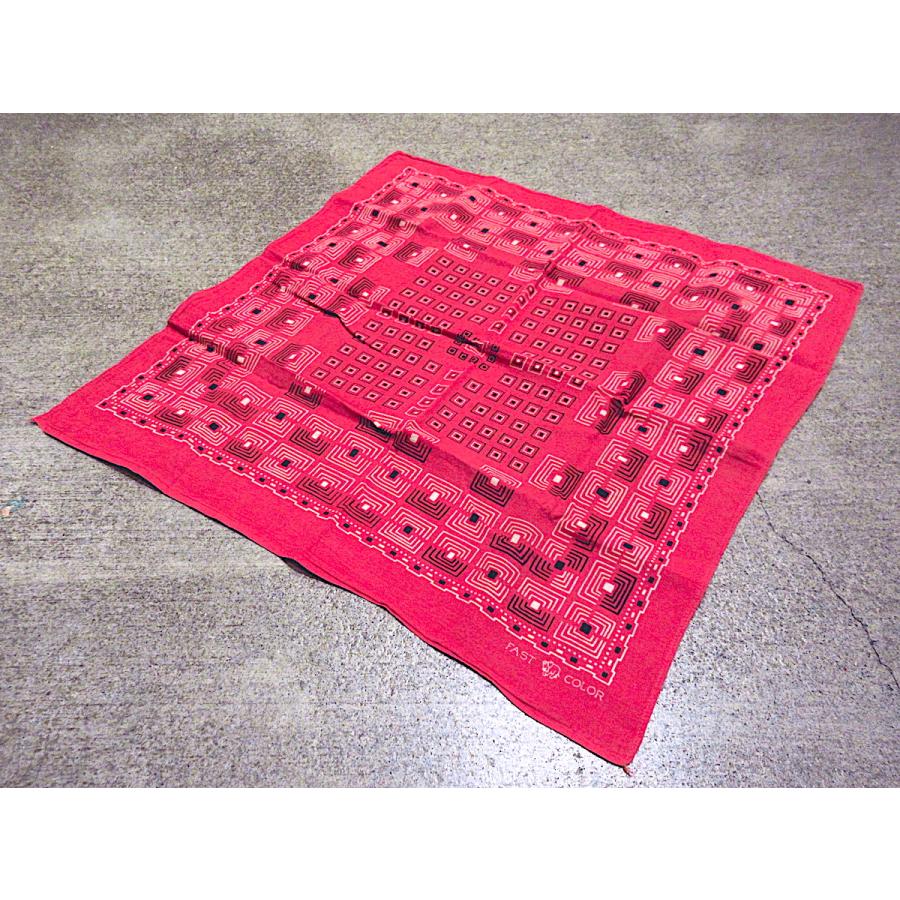 ビンテージ40's○FAST COLOR下鼻象マークコットンバンダナ赤○251216m7