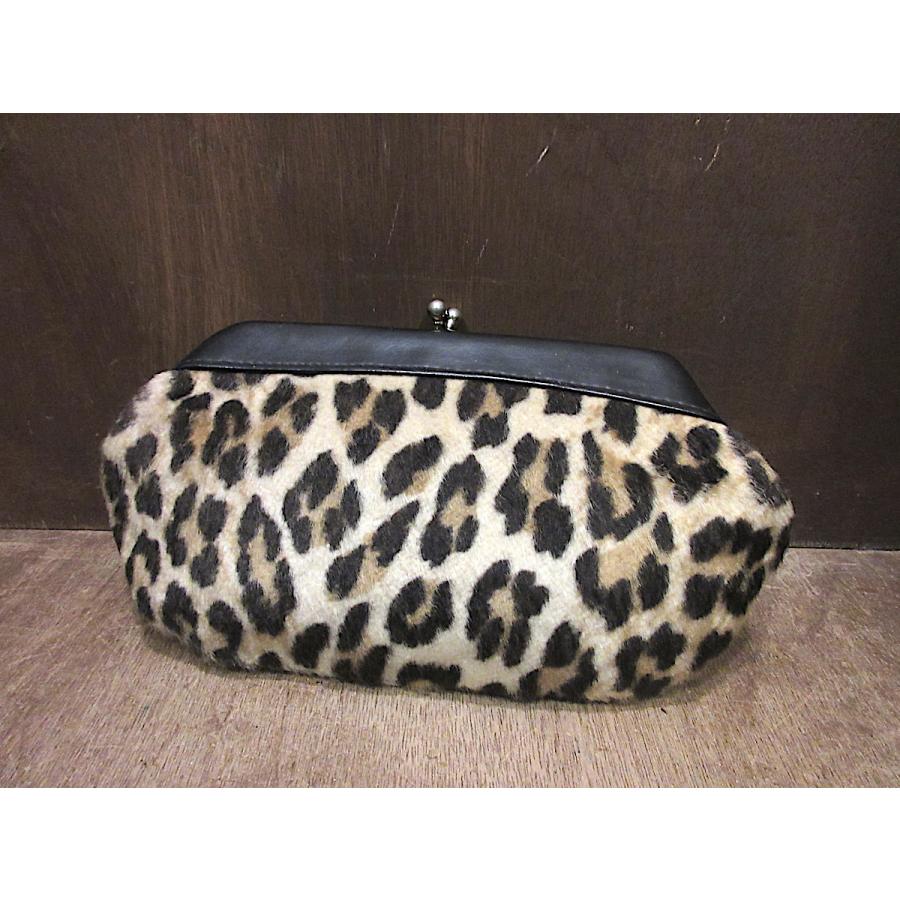 ビンテージ~70's○レオパード柄がま口ポーチ○251216n5-bag-pch