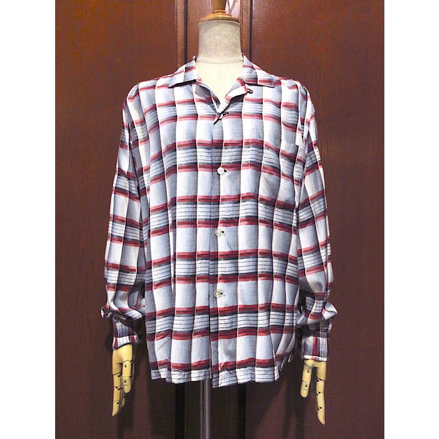 ビンテージ50's○シャドーチェック長袖ループカラーシャツ○251217m3-m