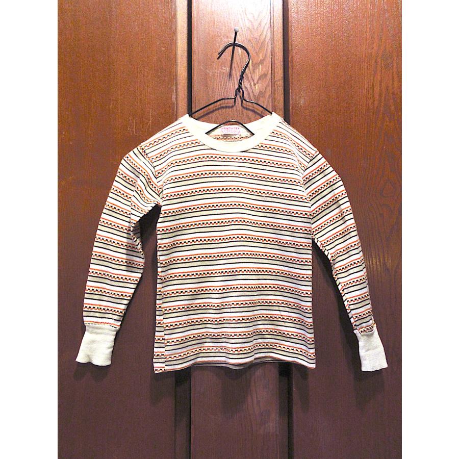 ビンテージ50's○HEALTH TEXキッズジャガード織りボーダー長袖Tシャツ