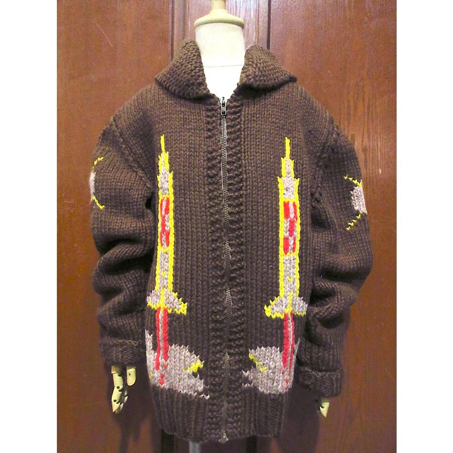 ビンテージ50's60's○キッズロケット柄カウチンセーター○260119m1-k