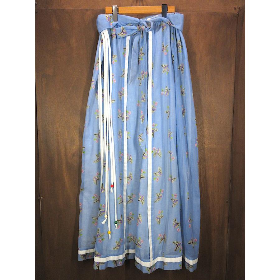 ビンテージ70's○Chessa Davisウエストコード付き総柄スカートsize 22