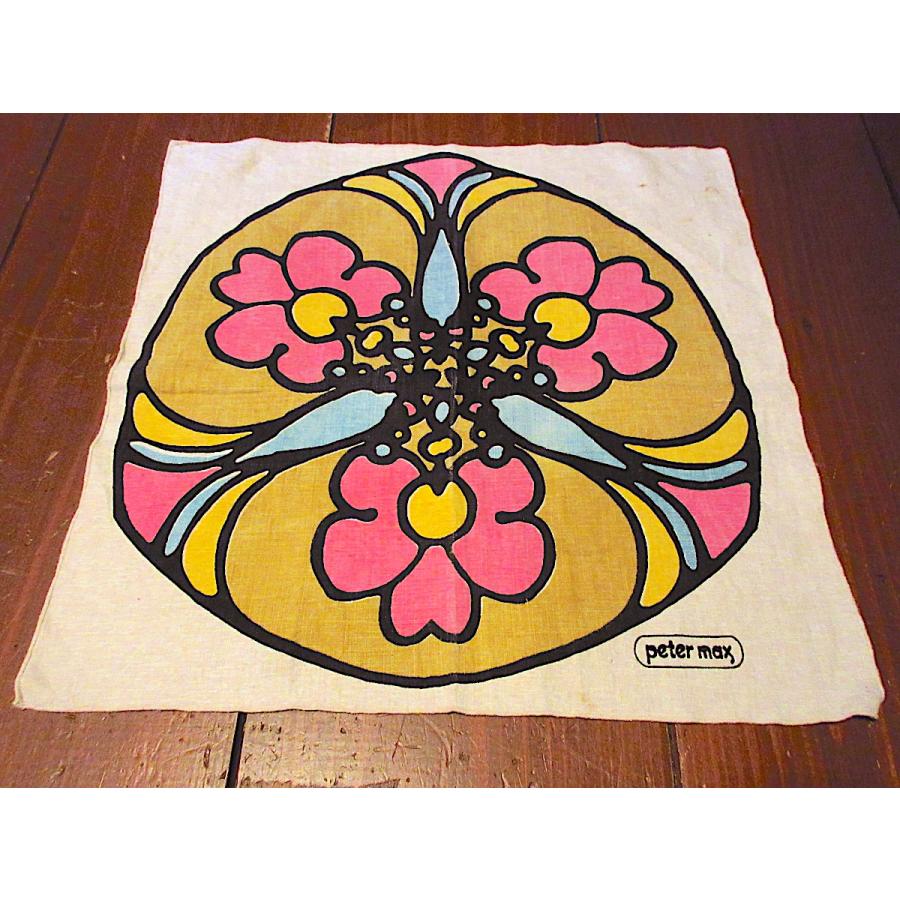 ビンテージ60's70's○Peter Maxリネンクロス○260126z7-fbrピーター