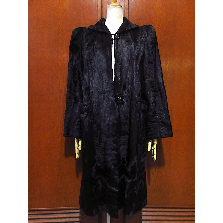 ビンテージ~40's○レディースリアルファーコート黒○260201n8-w-ct