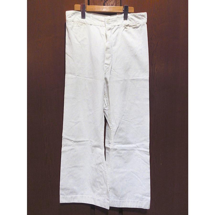 ビンテージ60's70's○U.S.NAVYボタンフライコットンセーラーパンツ白