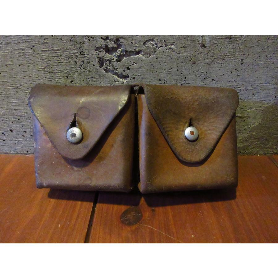 ビンテージ40's○ミリタリーレザーマガジンポーチ茶○260205d4-bag-ot