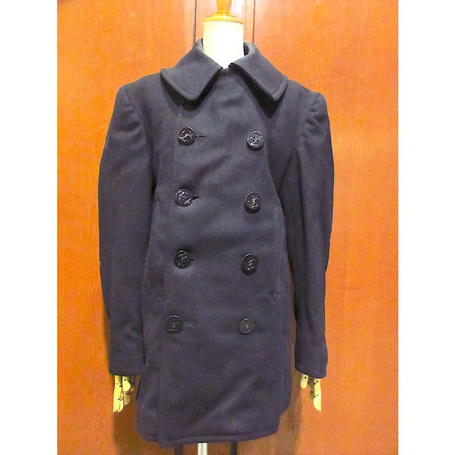 ビンテージ30's○U.S.NAVYウールピーコート紺○260207m4-m-ct