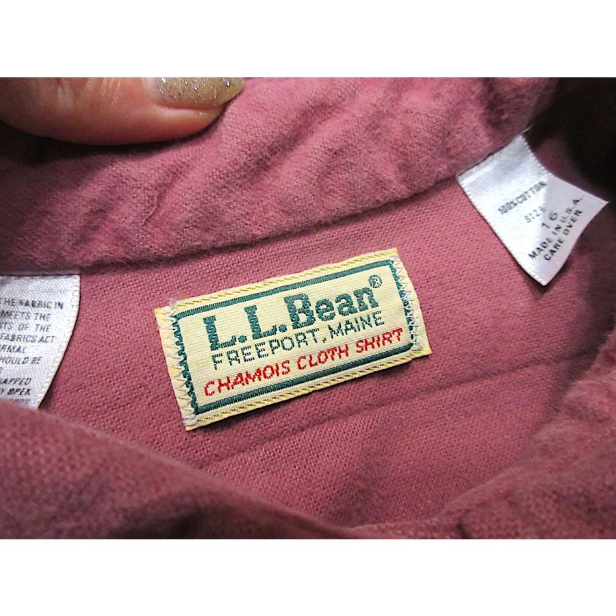 ビンテージ80's○L.L.Beanレディースシャモアクロス長袖シャツsize 16