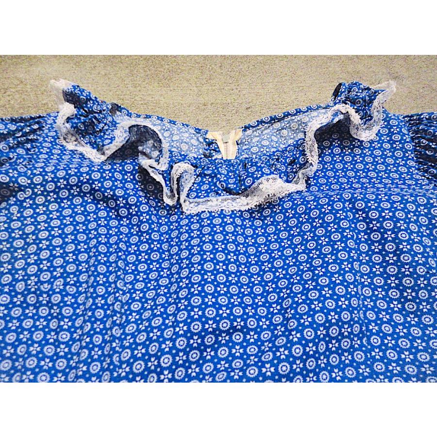 ビンテージ50's○レースフリル付き花柄半袖ワンピース○260421m4-w