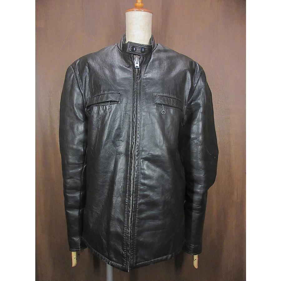 ビンテージ70's○Searsレザーシングルライダースジャケット黒size 40