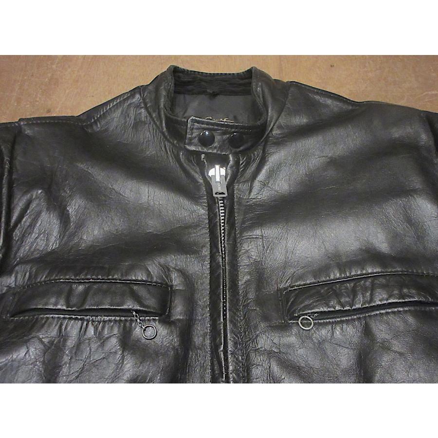 ビンテージ70's○Searsレザーシングルライダースジャケット黒size 40