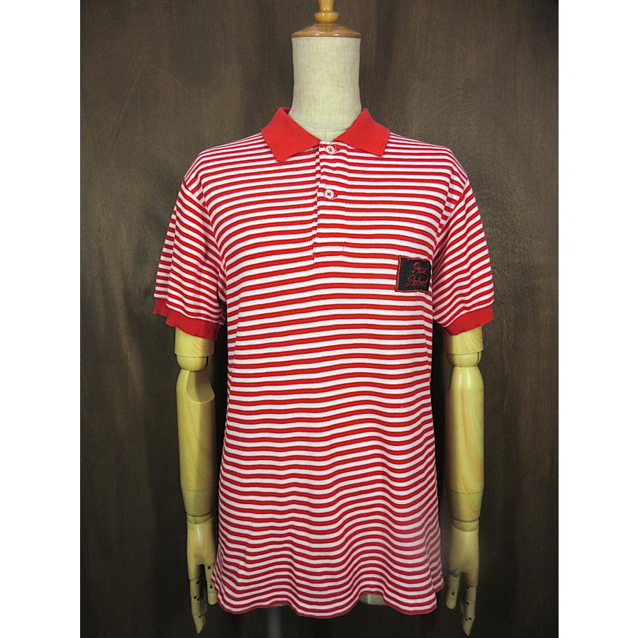 ビンテージ70's○LACOSTEボーダーポロシャツ赤×白size 1/2 PATRON