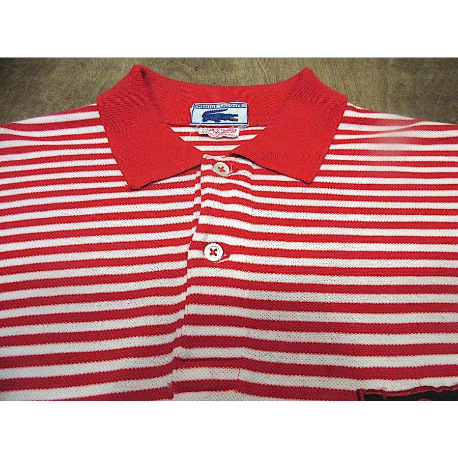 ビンテージ70's○LACOSTEボーダーポロシャツ赤×白size 1/2 PATRON