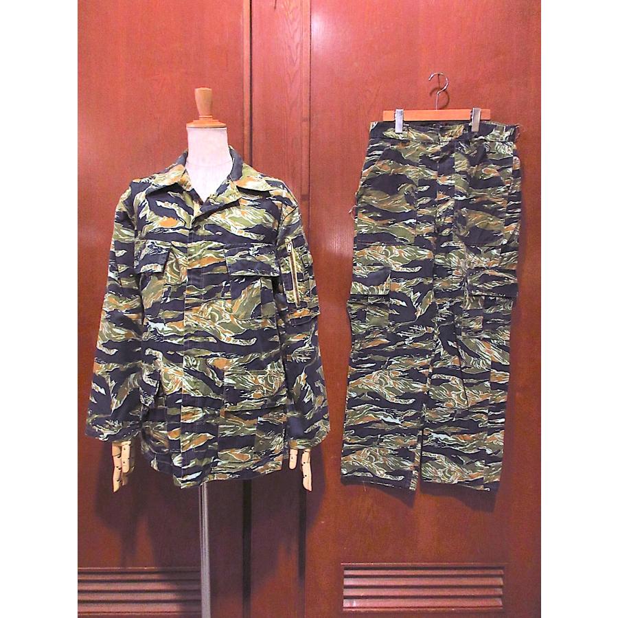 【SALE】80s USA製 タイガーストライプ コットンジャケット ビンテージ60's○タイガーストライプジャケット&パンツツーピース