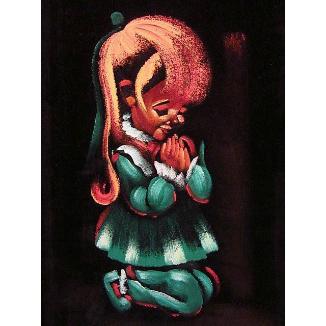 ビンテージ70's★額入り少女ベルベットアート★60's80'sペイント絵インテリア雑貨壁掛けUSA ビンテージ70's★額入り少女ベルベットアート★60's80'sペイント絵インテリア雑貨壁掛けUSA