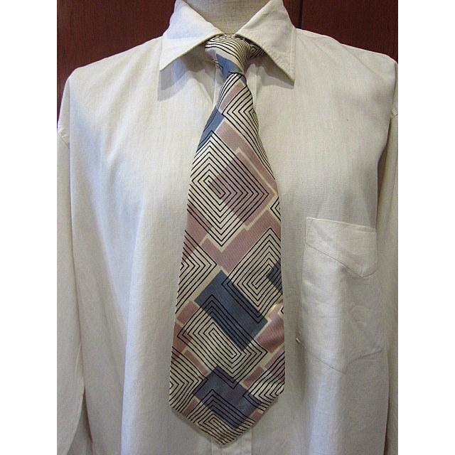 ②1950sビンティージネクタイ幾何学模様！