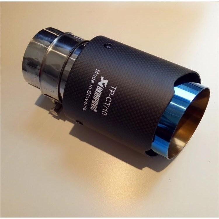 アクラポビッチ マフラー カッター カーボン チタン ブルー AKRAPOVIC