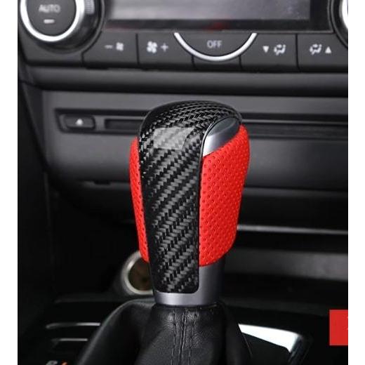 マツダ シフトノブ cx-3 cx-5 cx-8 アテンザ 純正交換 カーボン 赤 黒