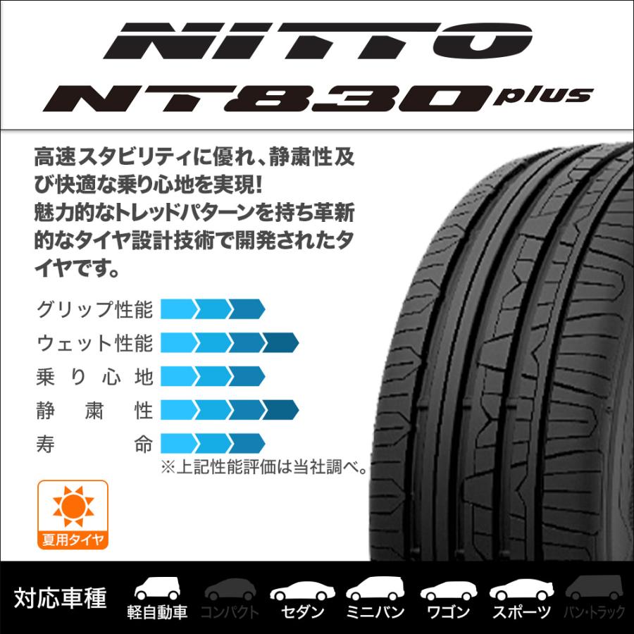 NITTO NT830 plus  165/55R15 75V サマータイヤのみ・送料無料(4本セット)｜cpm｜02