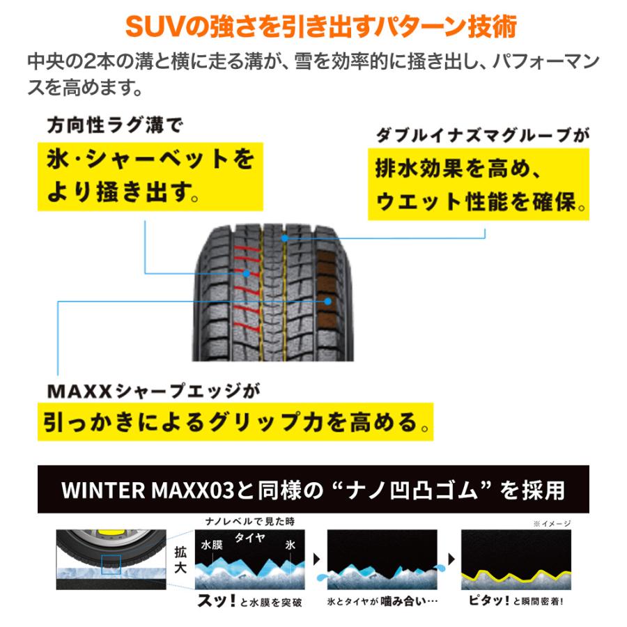 ダンロップ WINTER MAXX SJ8+ 235/60R18 107Q XL  スタッドレスタイヤのみ・送料無料(1本) | WINTER MAXX | 02