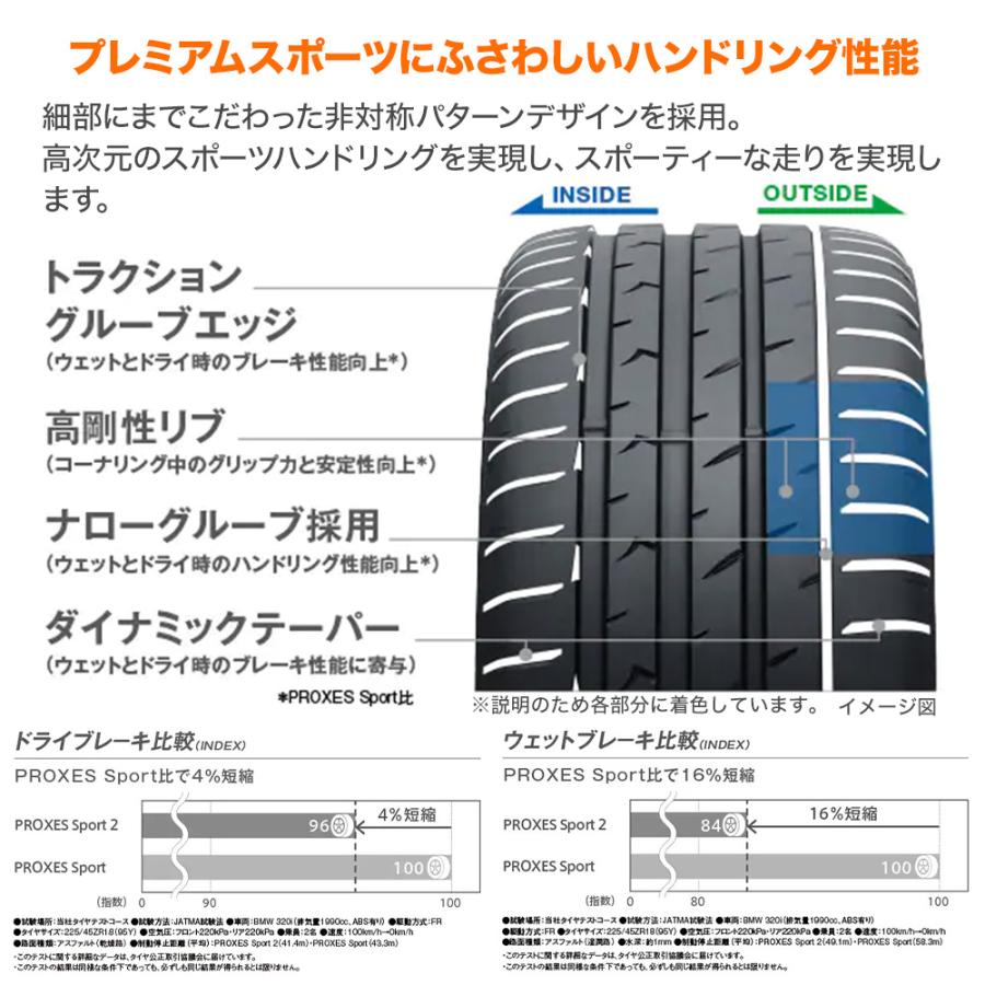 TOYO TIRE トーヨータイヤ プロクセス PROXES スポーツ2  245/45R20 103Y XL  サマータイヤのみ・送料無料(1本) | PROXES | 02
