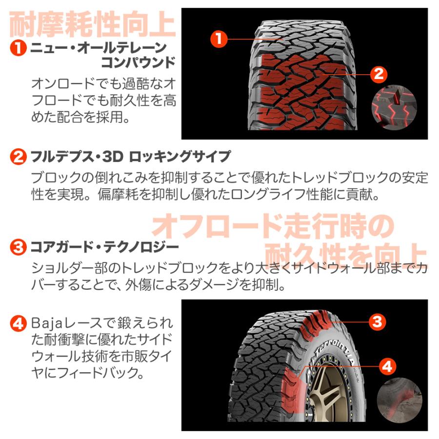 グッドリッチ オールテレーン T/A KO3 225/70R16 102/99S LT (ホワイトレター) サマータイヤのみ・送料無料(1本) | オールテレーン | 03