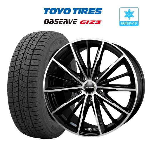 OBSERVE スタッドレス タイヤ ホイール 4本 5穴114.3 AMD G-Line