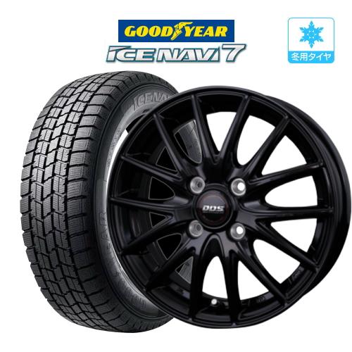 アイスナビ 冬用タイヤセット 14インチ　スタッドレス アイスナビ 7 送料無料 4本セット 155/65R14 14×4.5J +45 4穴 PCD100