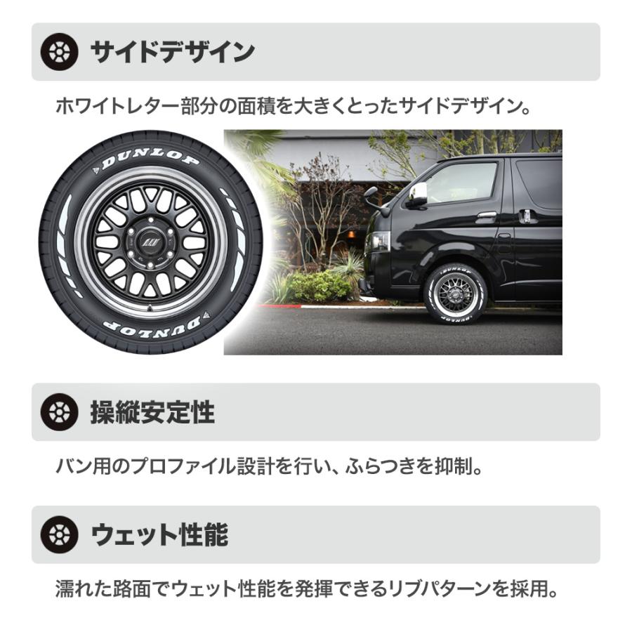 200系 ハイエース ホイール 4本 BADX ロックケリー MX-V ダンロップ