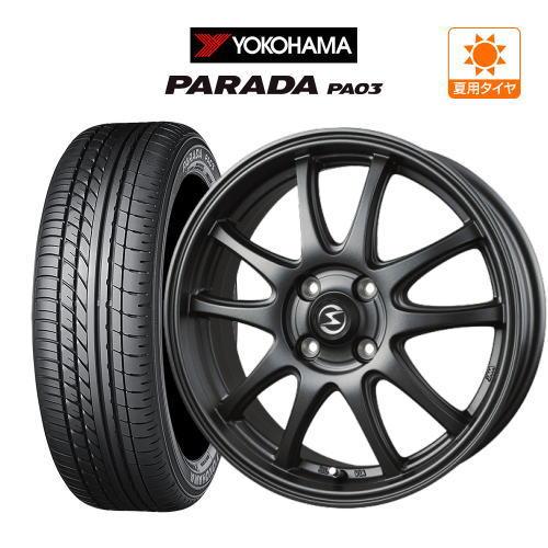 サンマーホイールタイヤセット4本　ヨコハマ サマータイヤ ホイール 4本 エスホールド S-5V YOKOHAMA パラダ PA03
