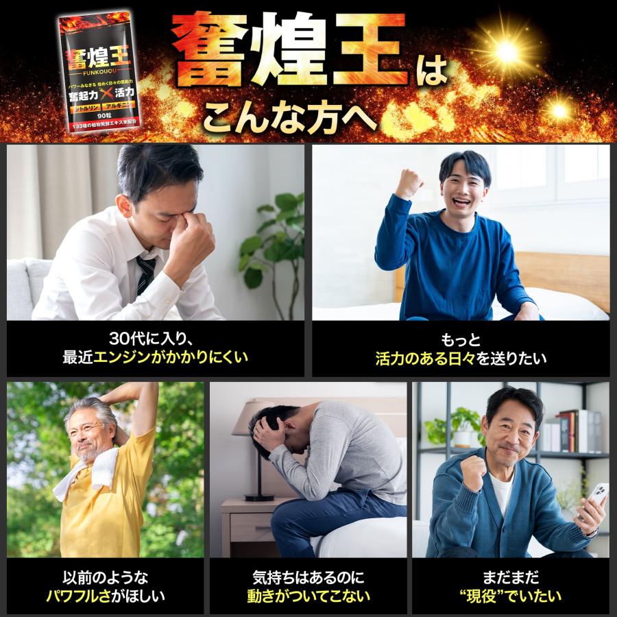 男の自信】奮煌王 ふんこうおう マカ 亜鉛 アルギニン シトルリン 男性