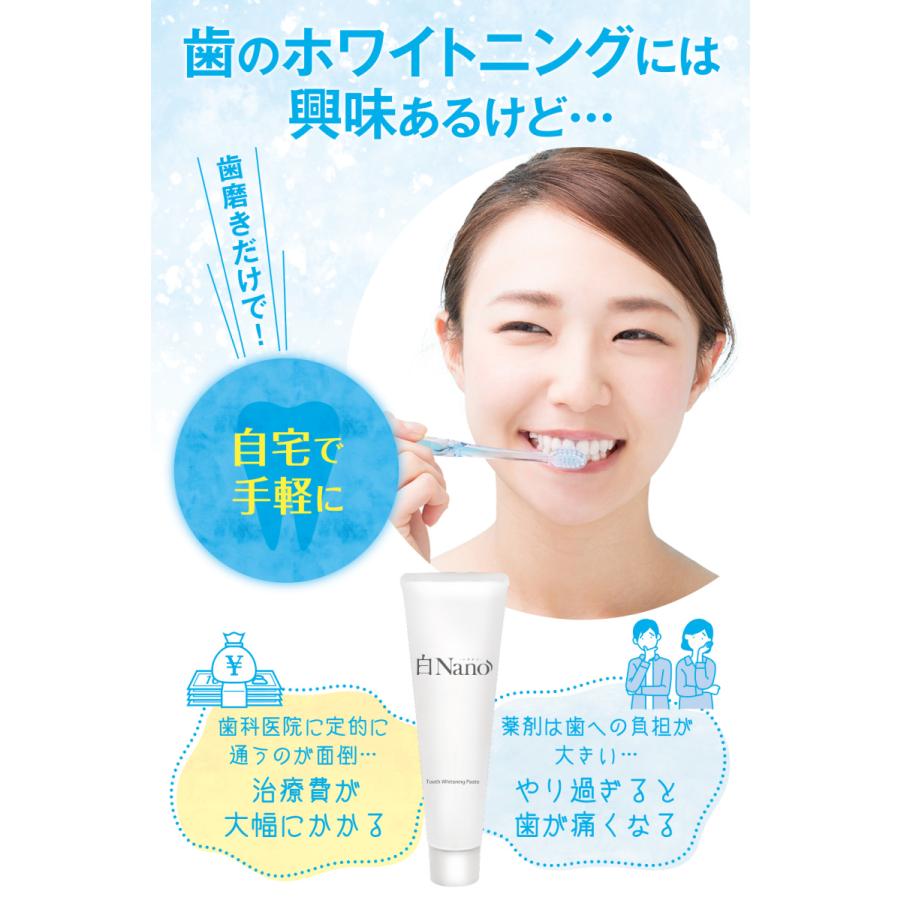ホワイトニング 歯磨き粉 白nano ハクナノ 本来の白さへ 口臭予防 歯を白くする歯磨き粉 デンタルペースト 100g Hakunano Hamigakiko シーアール ラボ 通販 Yahoo ショッピング
