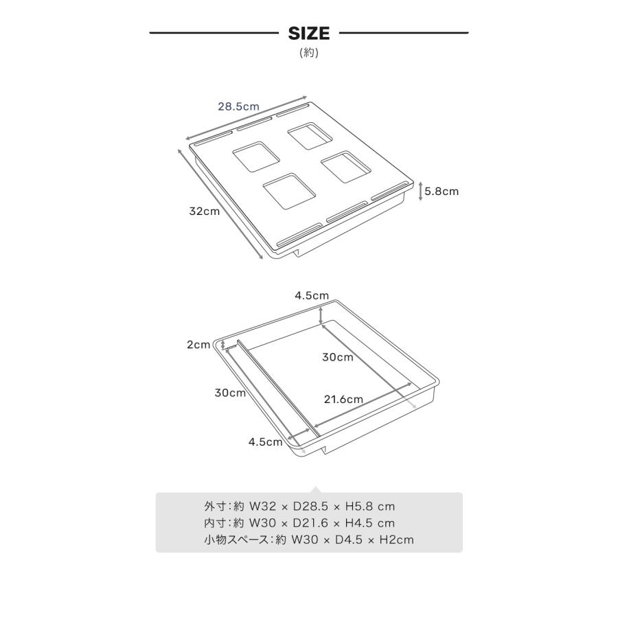 デスクトレー デスク ラック 引き出し 後付け 収納 トレー スライド 引き出し収納 引き出し収納ケース 小物 小物入れ デスク下 DIY 増設 仕切り おしゃれ 父の日｜cradlekobe｜14