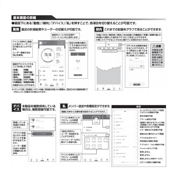 体重計 スマホ連動 安い 体脂肪 usb充電 乾電池 Bluetooth 高精度 体重 水分率 骨量 基礎代謝 内臓脂肪 BMI 体重管理 iOS Android 父の日｜cradlekobe｜21