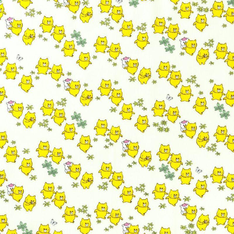 ノラネコぐんだん ファブリック 21 シーチング生地 入園入学 ノラネコさんぽ うすきいろ Ngfs 08a Crafヤフー店 通販 Yahoo ショッピング