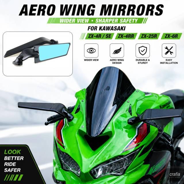 並行輸入品 カワサキ ZX-4R ZX-4RR SE ZX-25R ZX-6R 用大型ミラー
