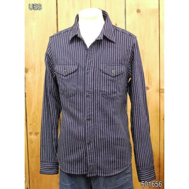 I*e様 UES インディゴストライプ 長袖ネルシャツ② インディゴストライプネル – UES OFFICIAL ONLINE SHOP