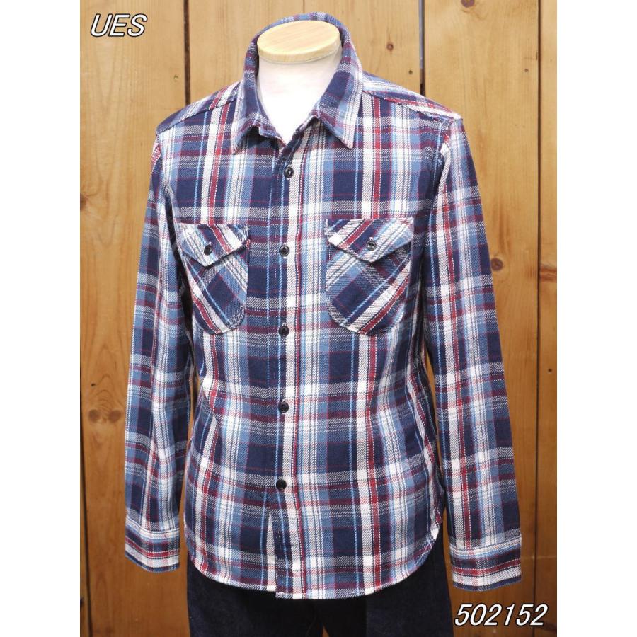 UES（ウエス） ネルシャツ 先染ヘビーネルシャツ ネイビー No 502152