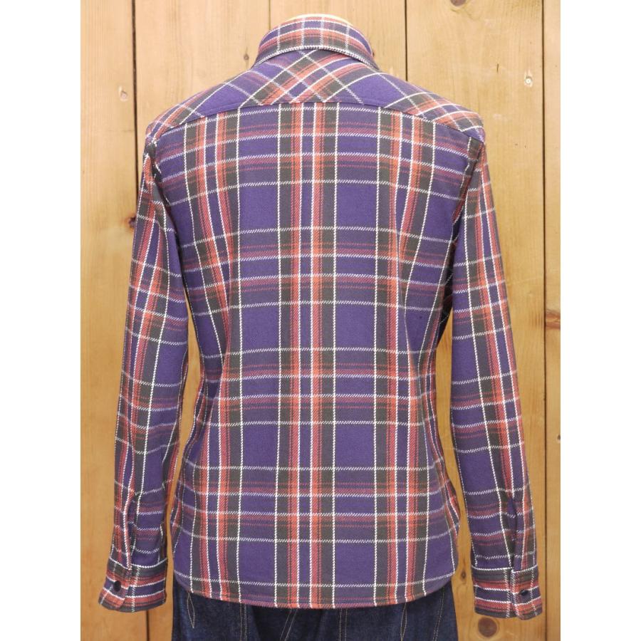 UES（ウエス） ネルシャツ 先染ヘビーネルシャツ パープル 長袖ワーク