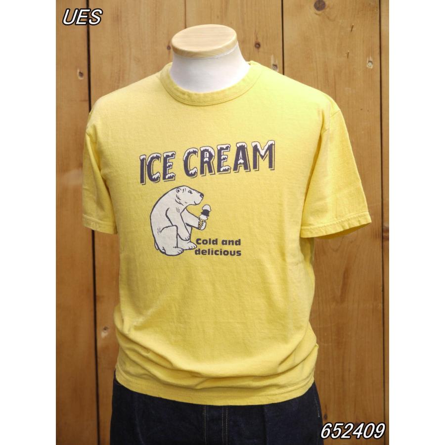 UES（ウエス） ICE CREAM Tシャツ ホワイト/ブルー イエロー ホワイト 